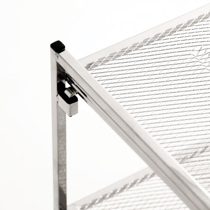 Seville Classics 2-Tier Stackable 9-Pair Metal Mesh Shoe Storage Rack Organizer, Silver Mesh